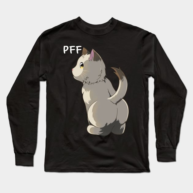 Pff, Cute Cat Butt Long Sleeve T-Shirt by micho2591